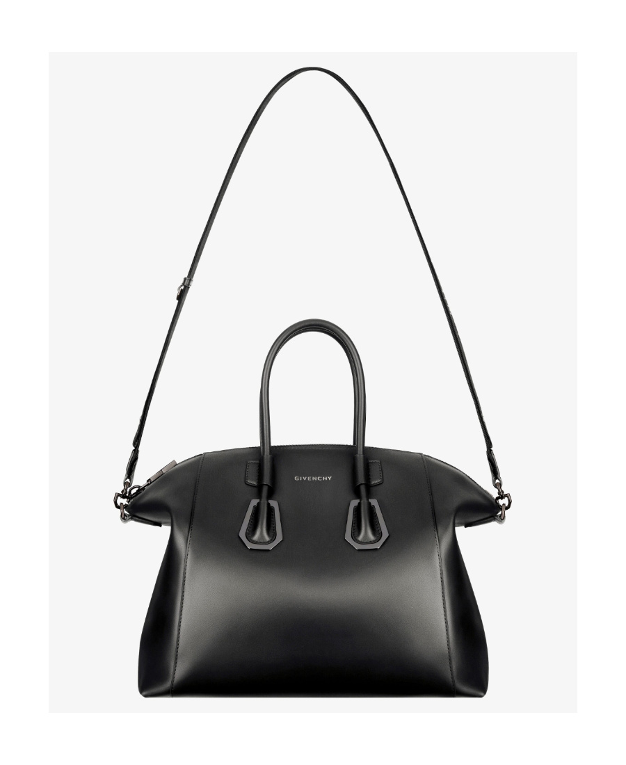 Givenchy Small Antigona Sport Bag In Leather With Metallic Details In Black