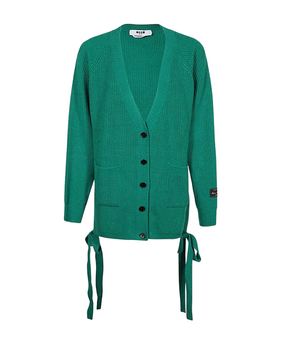 Msgm V-neck Cardigan In Green