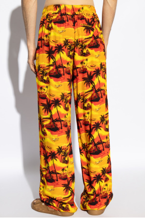 Balenciaga Hawaiian Car Pyjama Pants In Brown