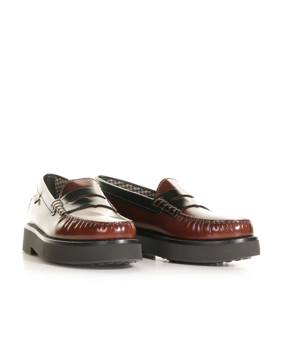 Tod's Two-tone Leather Loafers In Black