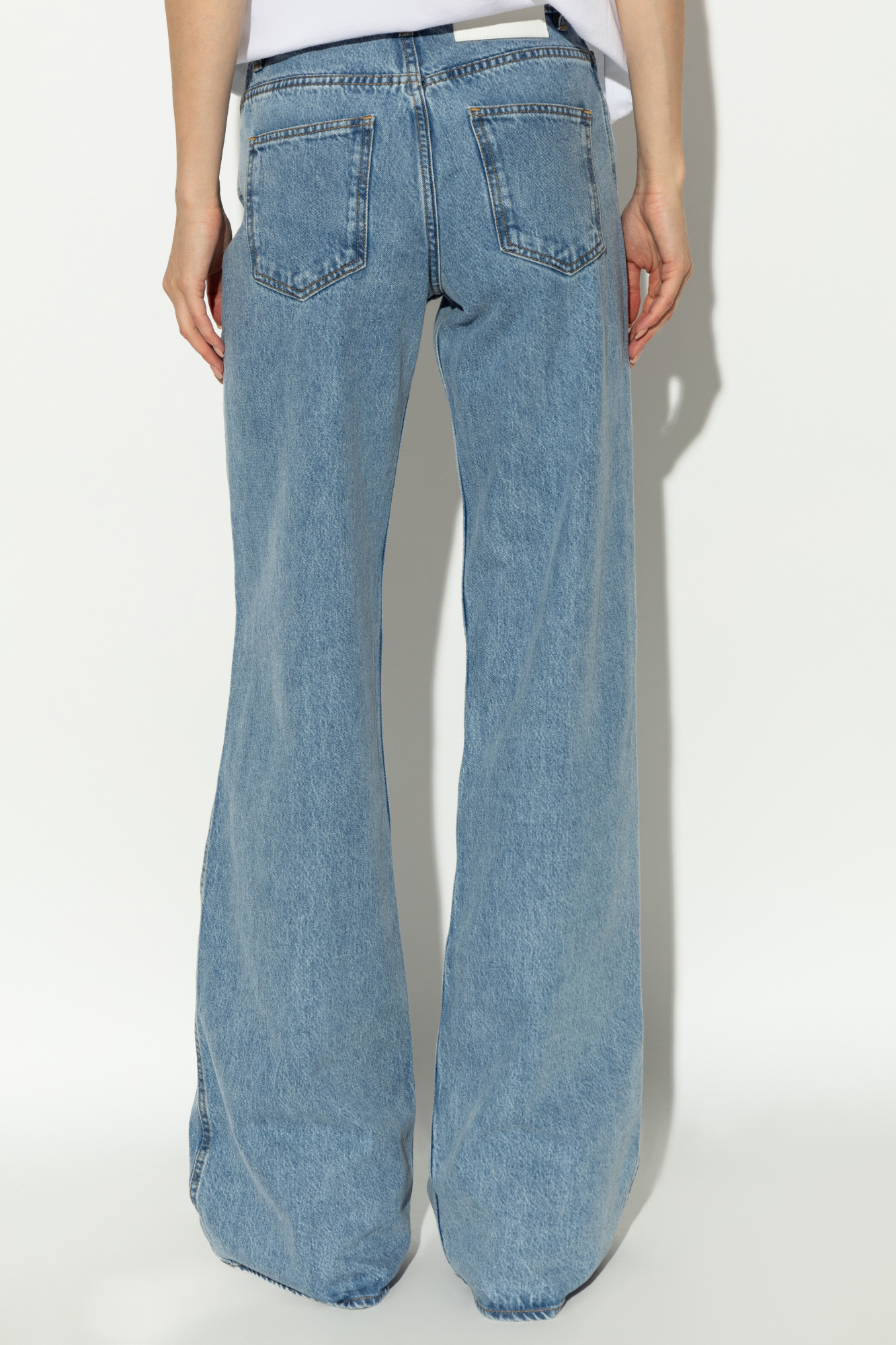 Coperni Studded Rigid High-rise Wide-leg Jeans In Blue
