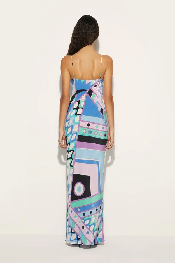 PUCCI VIVARA-PRINT SILK MAXIDRESS