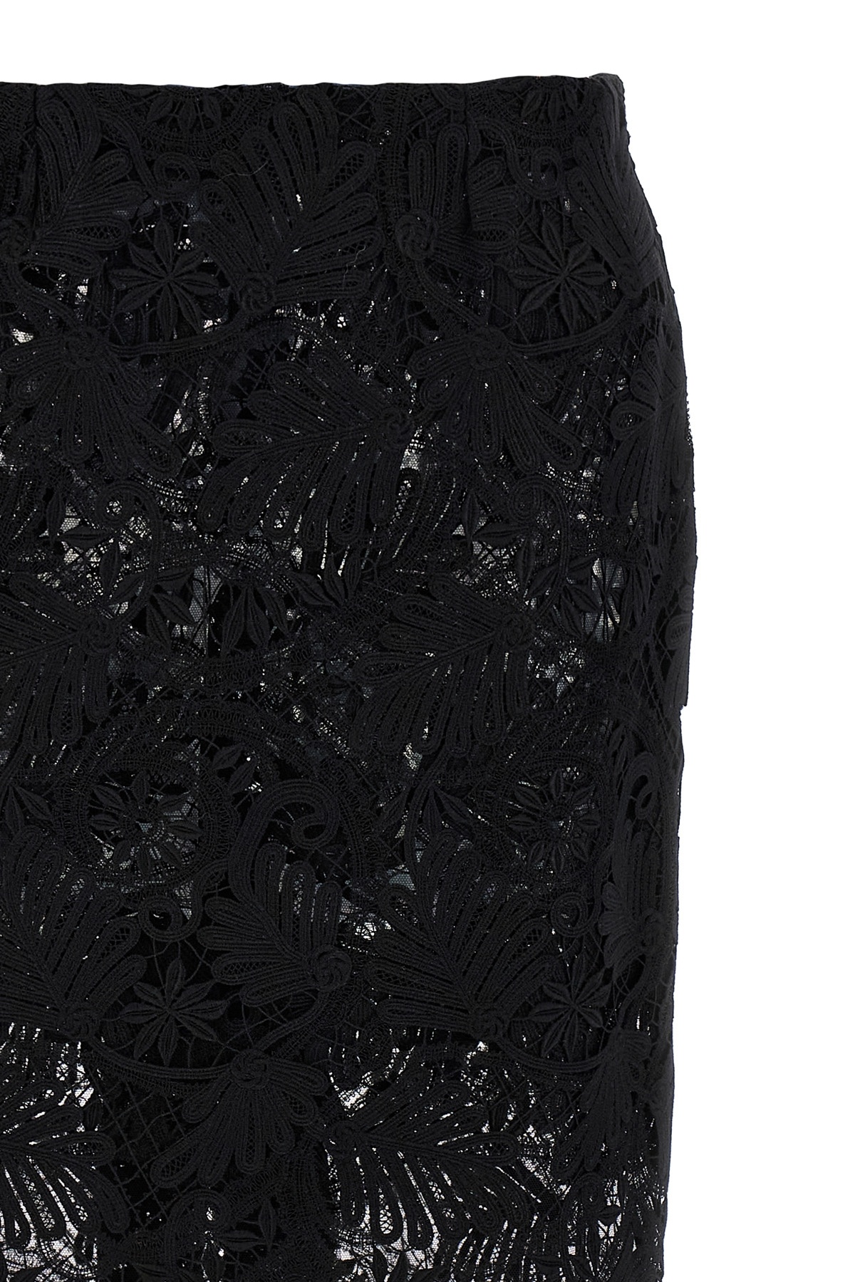 Ermanno Scervino Intricate Lace Effect Skirt With Tulle Lining In Black