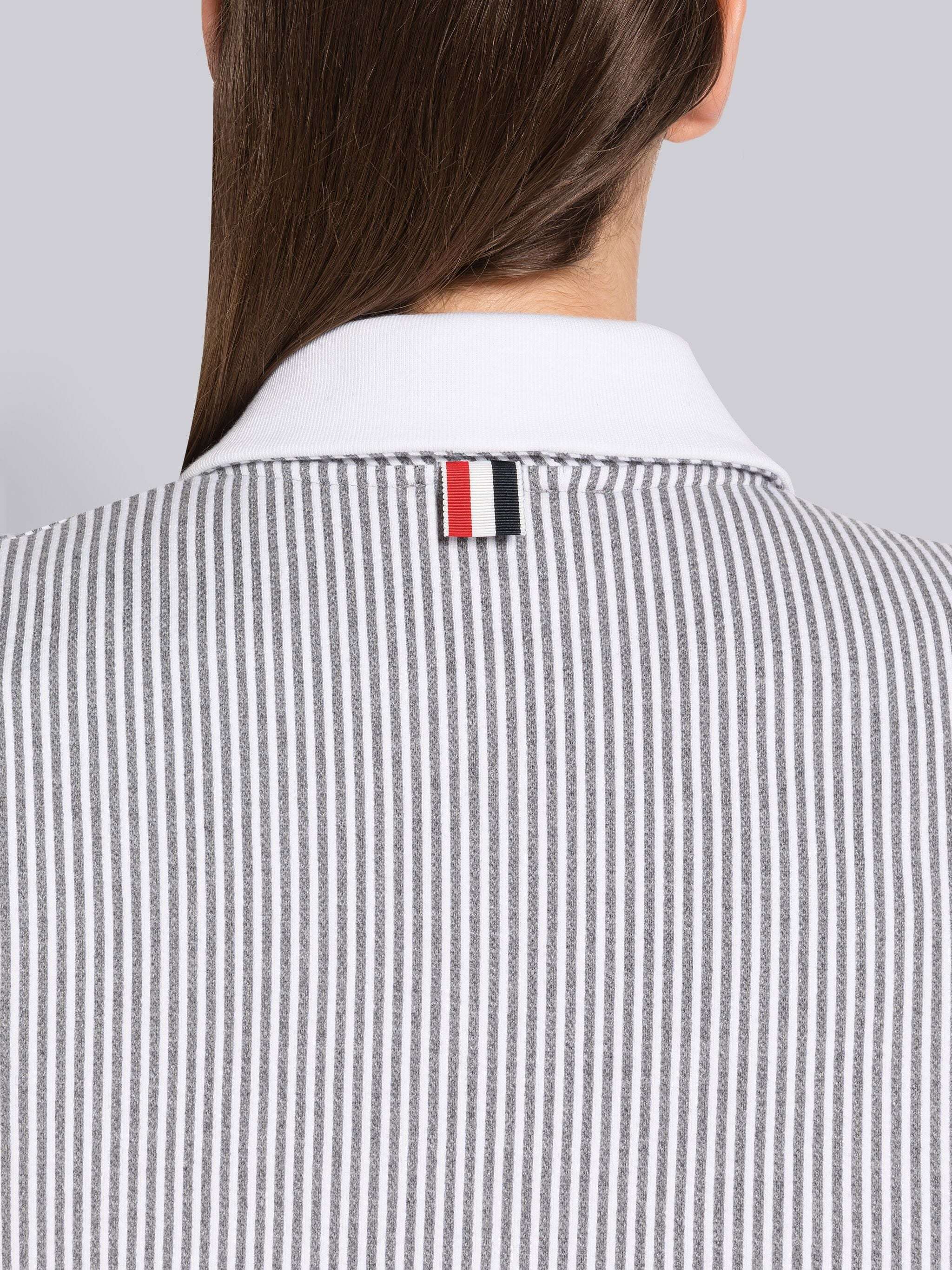 Thom Browne Zip-fastening Seersucker Jacket In White
