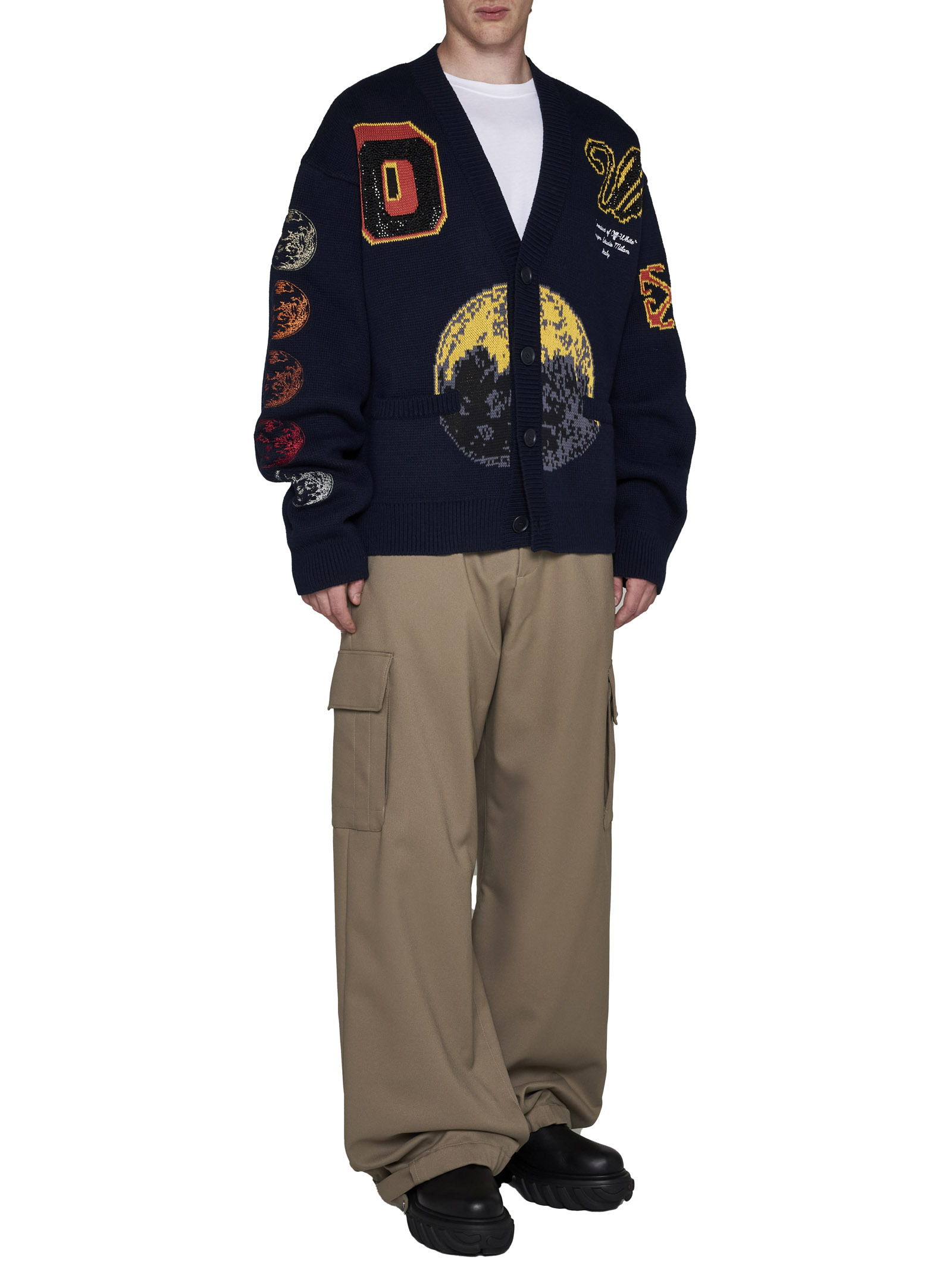 Off-white Off White Moon Phase Cardigan In Black
