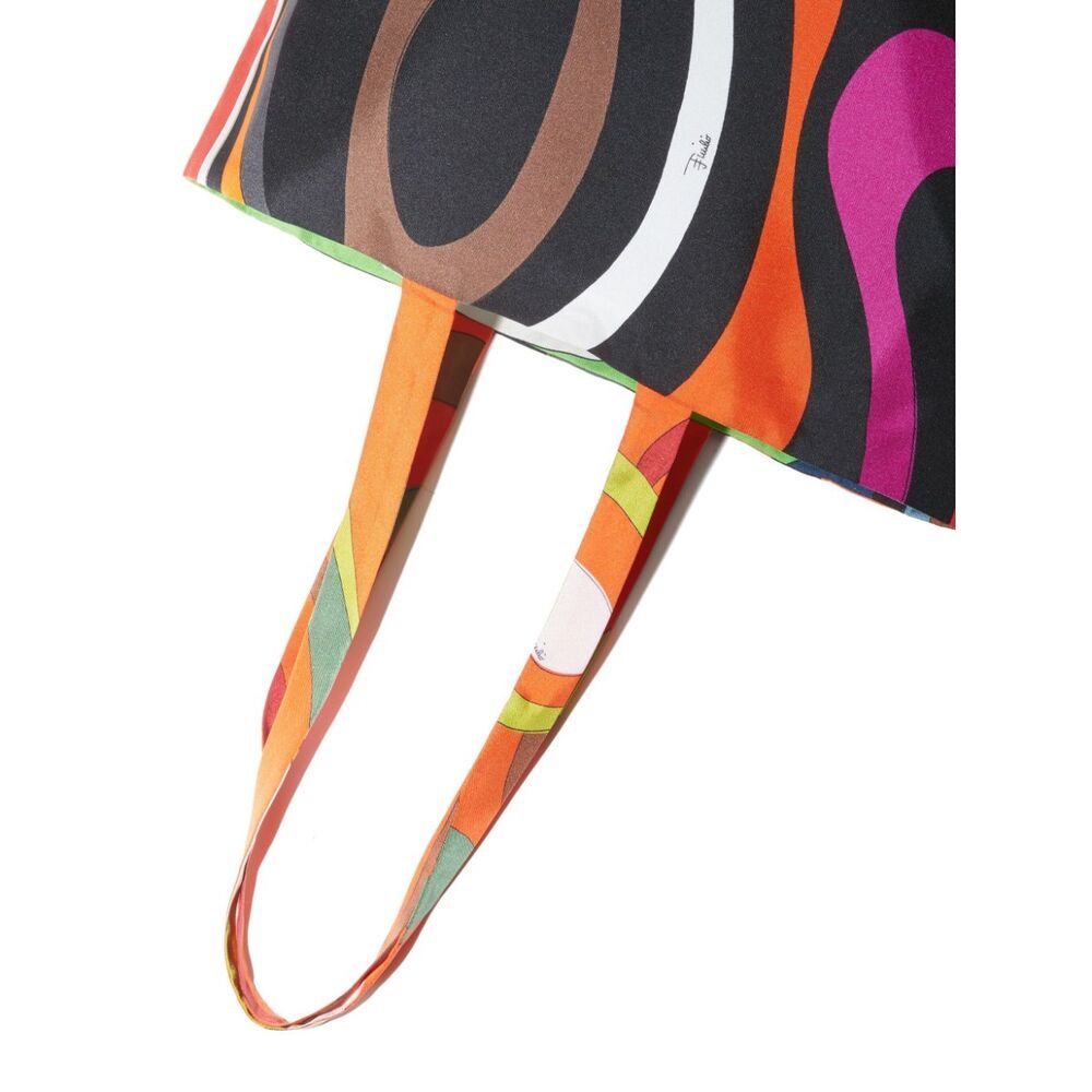 Pucci Gallery Silk Tote Bag In Black