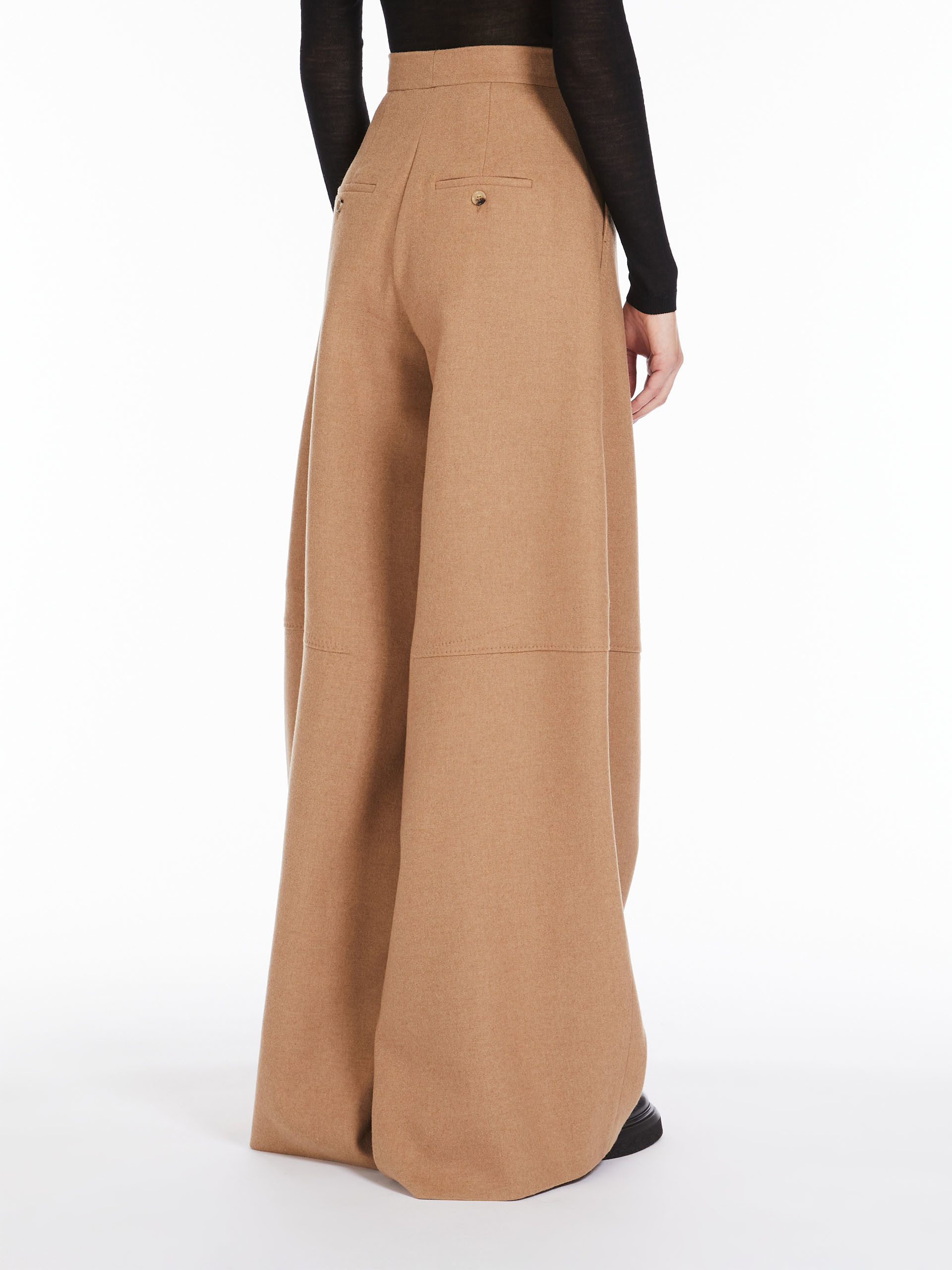 Max Mara Wide Pants "fernet" In Brown