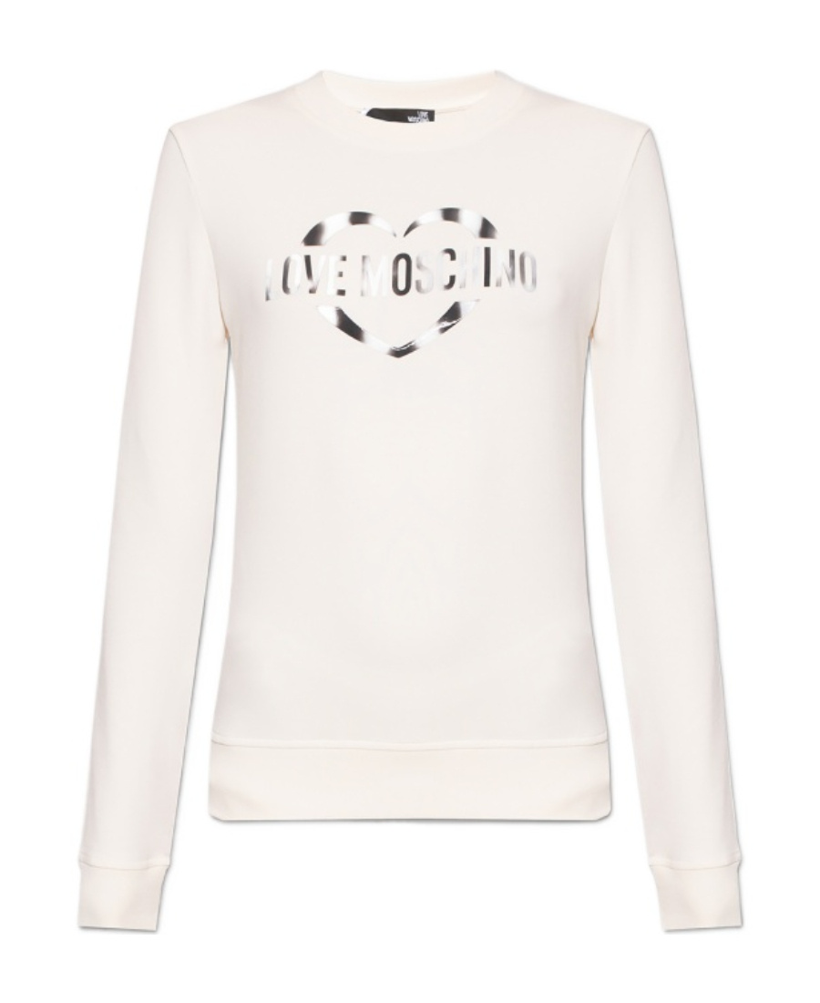 Moschino Logo-print Slim Fit Sweatshirt In White