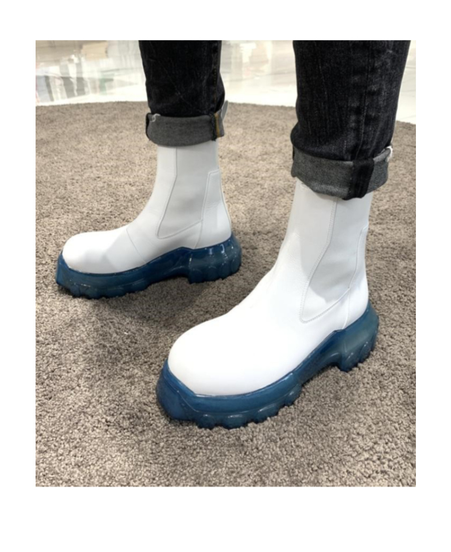 Rick Owens Round-headed Boots In White