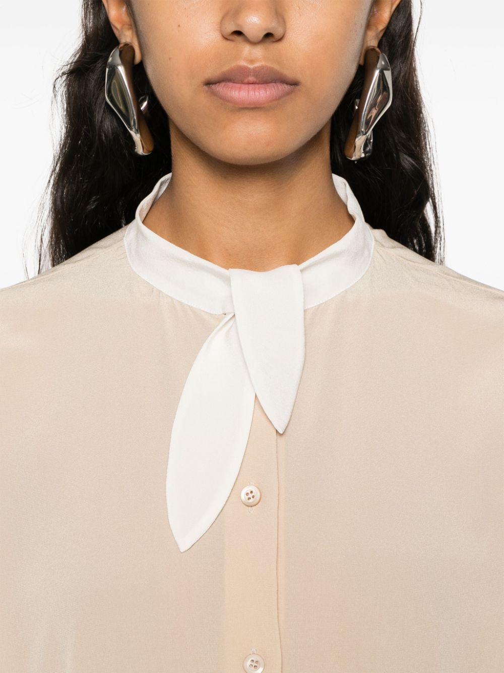 Prada Long-sleeved Shirt In Nude