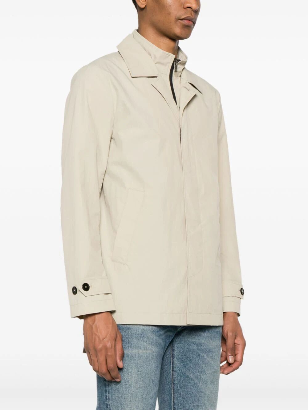 Fay Short Jacket Morning Side Pockets In Nude
