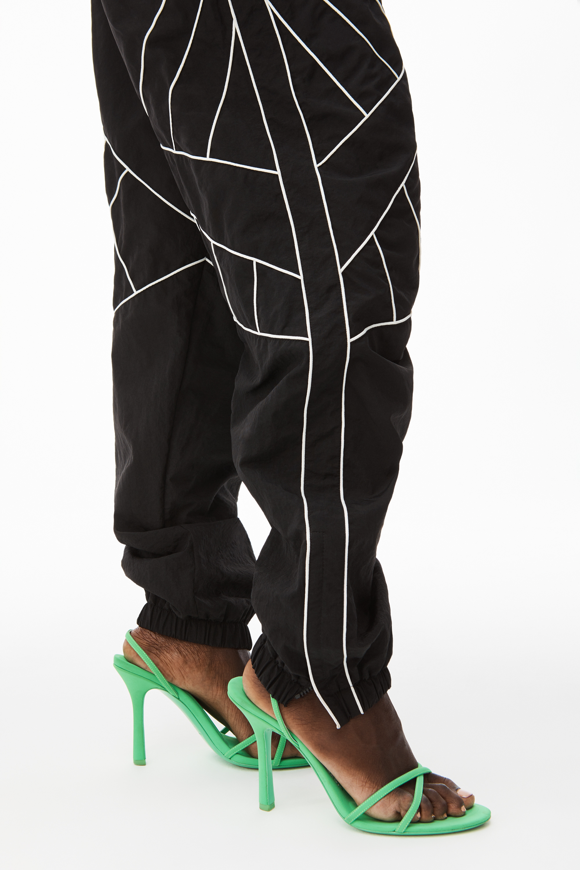 Alexander Wang Pipe-trim Drawcord Track Pants In Black