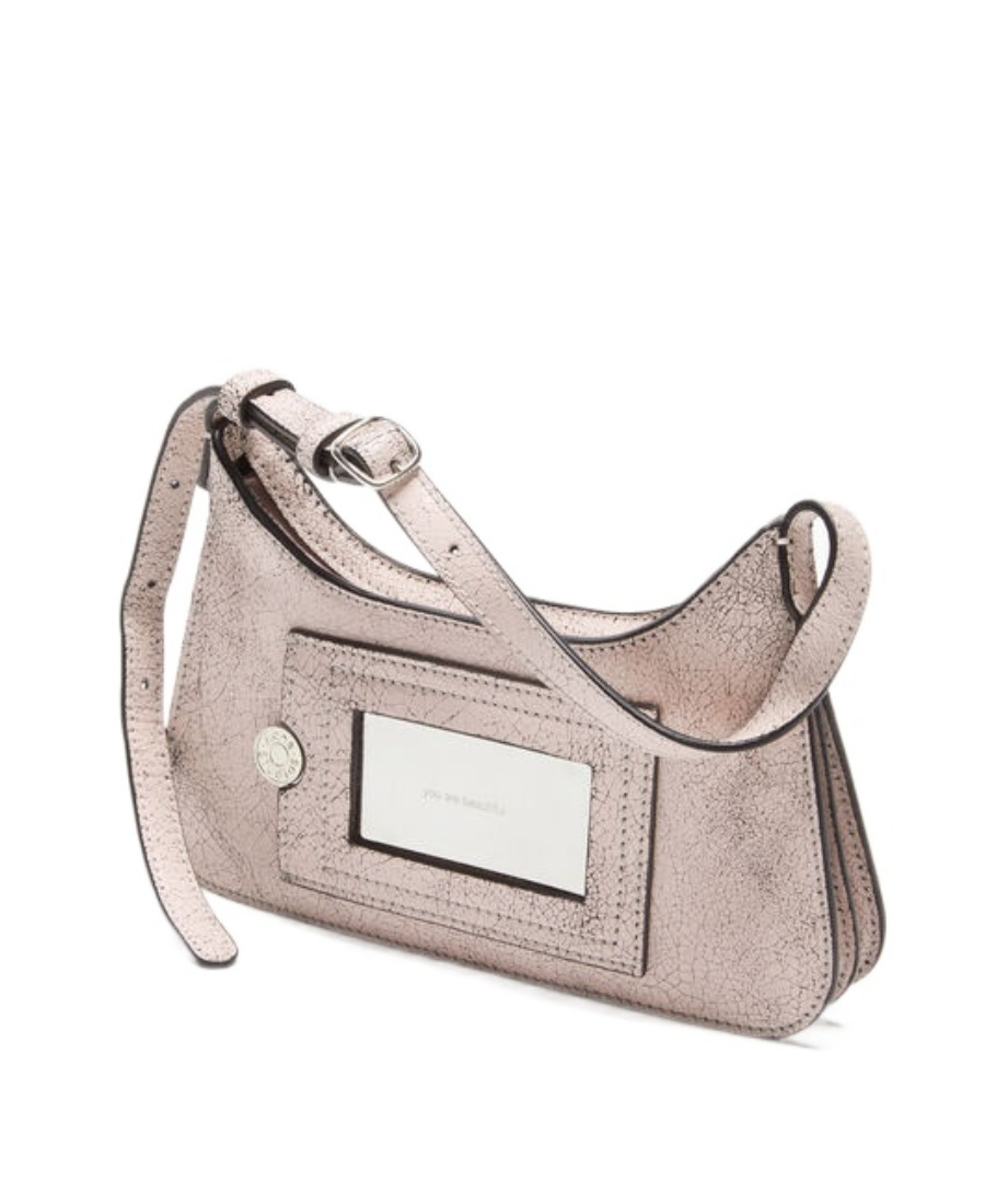 Acne Studios Mini Platt Leather Shoulder Bag In Nude