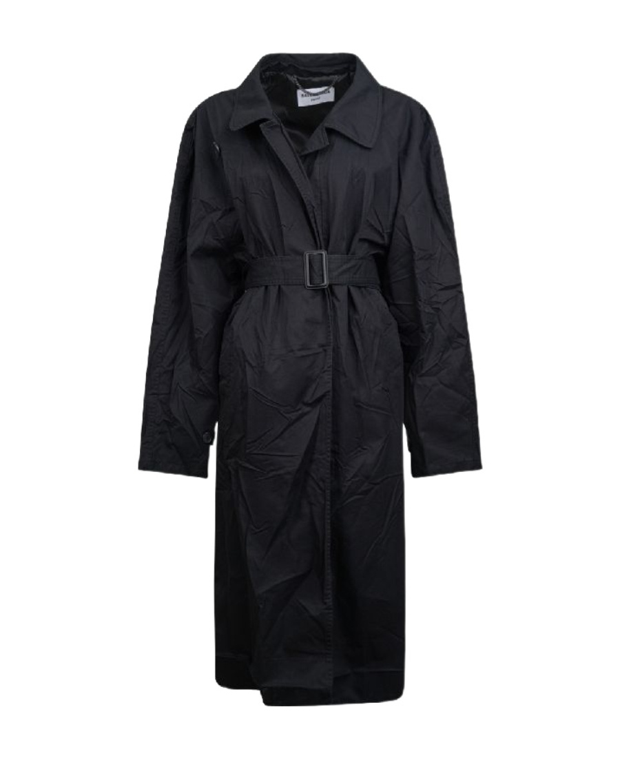 Balenciaga Unifit Trench Coat In Black