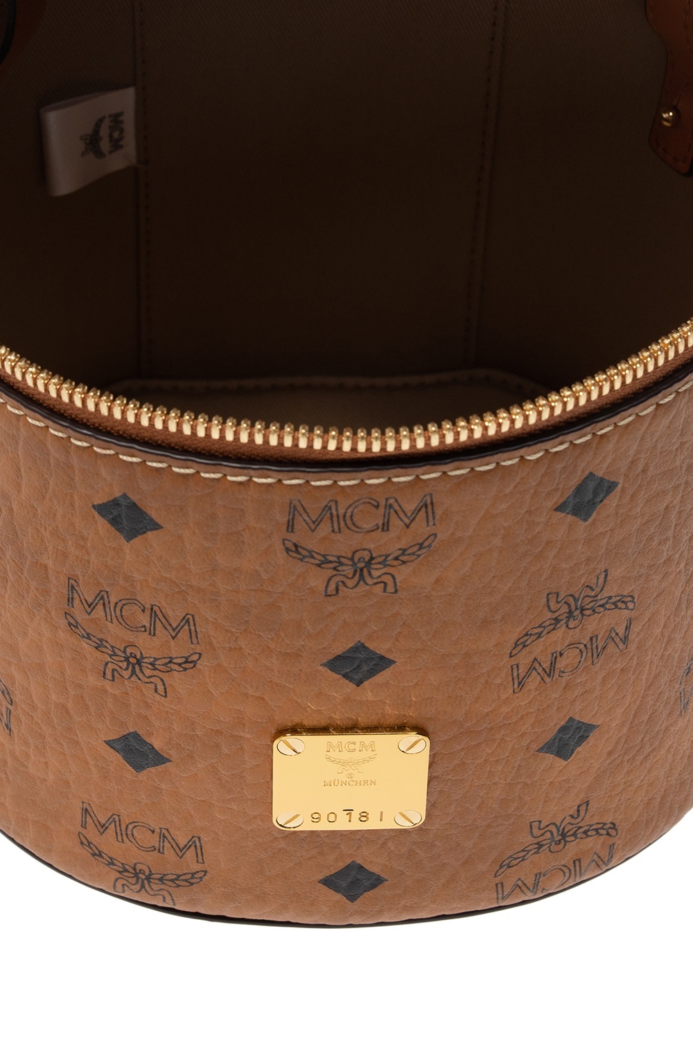 Mcm Visetos Bucket Bag In Brown