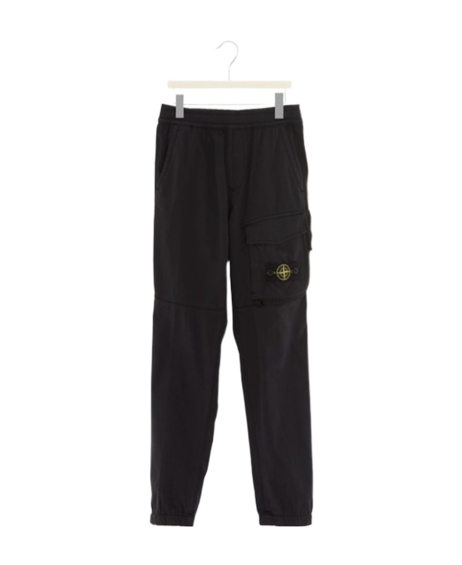 Stone Island Compass-patch Cargo Trousers In Blue