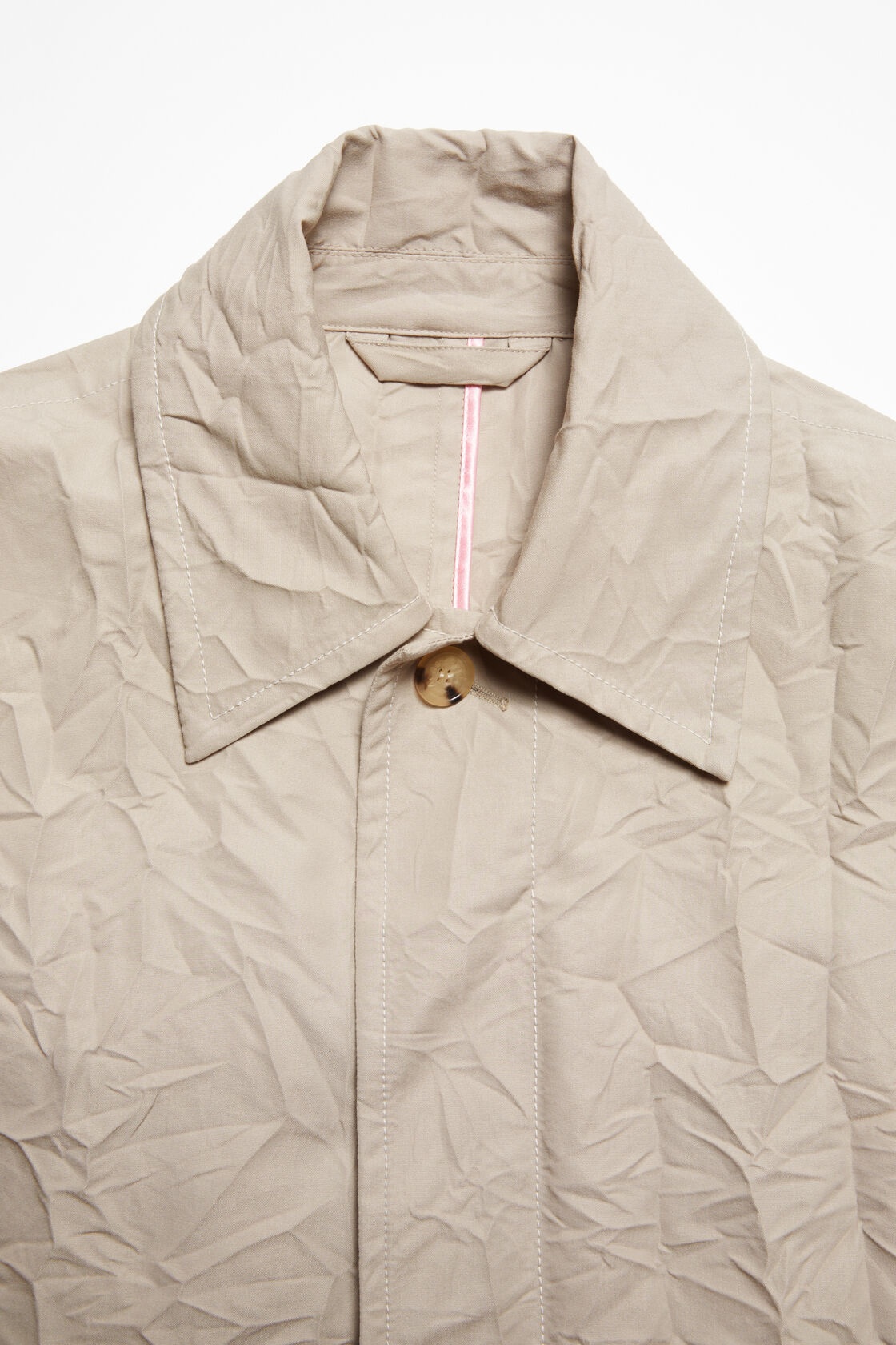 Shop Acne Studios Single-breasted Crinkled Coat In Nude