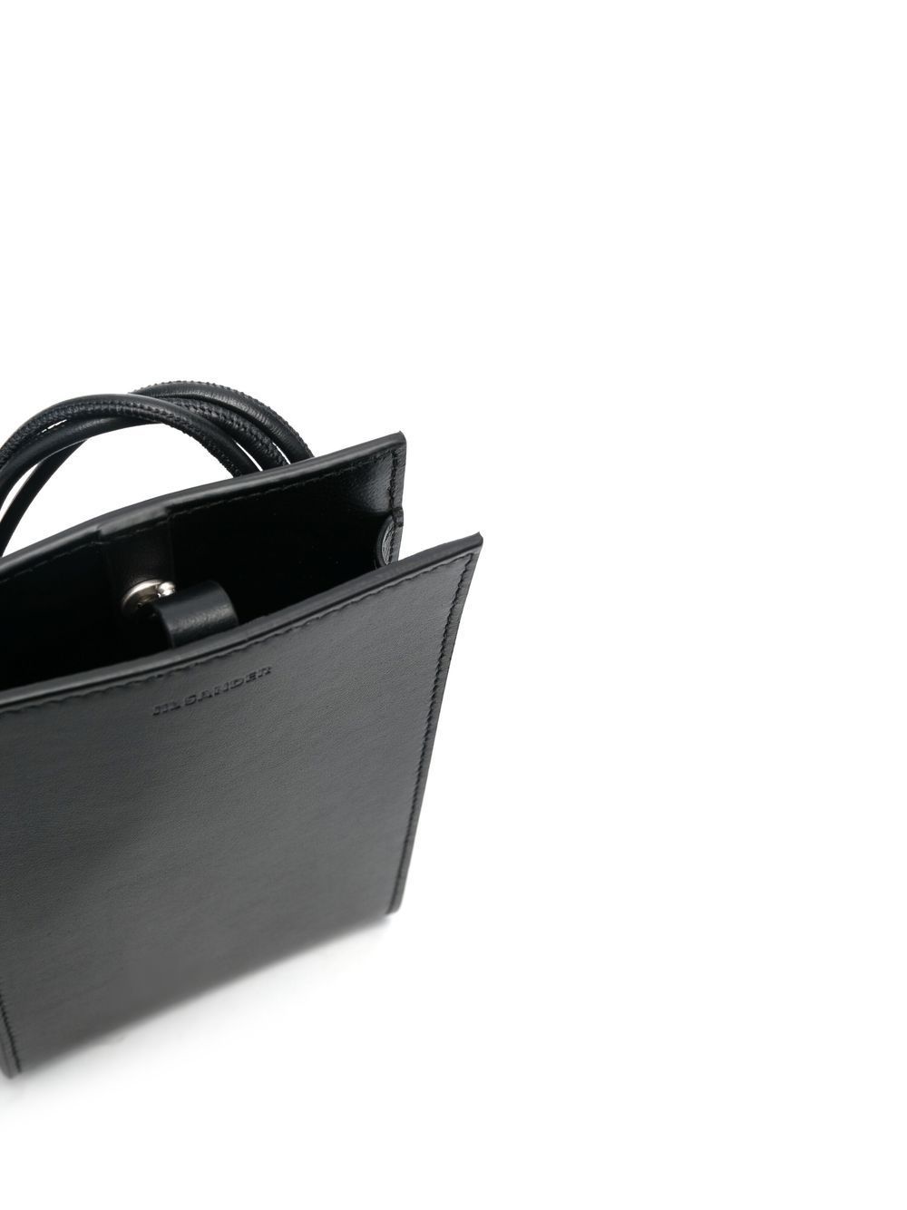 Jil Sander Leather Logo-detail Neck Bag In Black