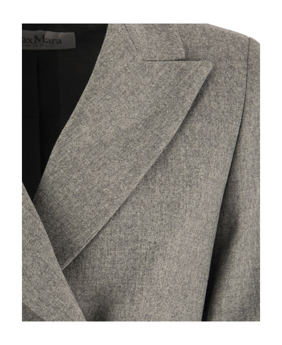Max Mara Cashmere Lapel Suit Jacket In Gray