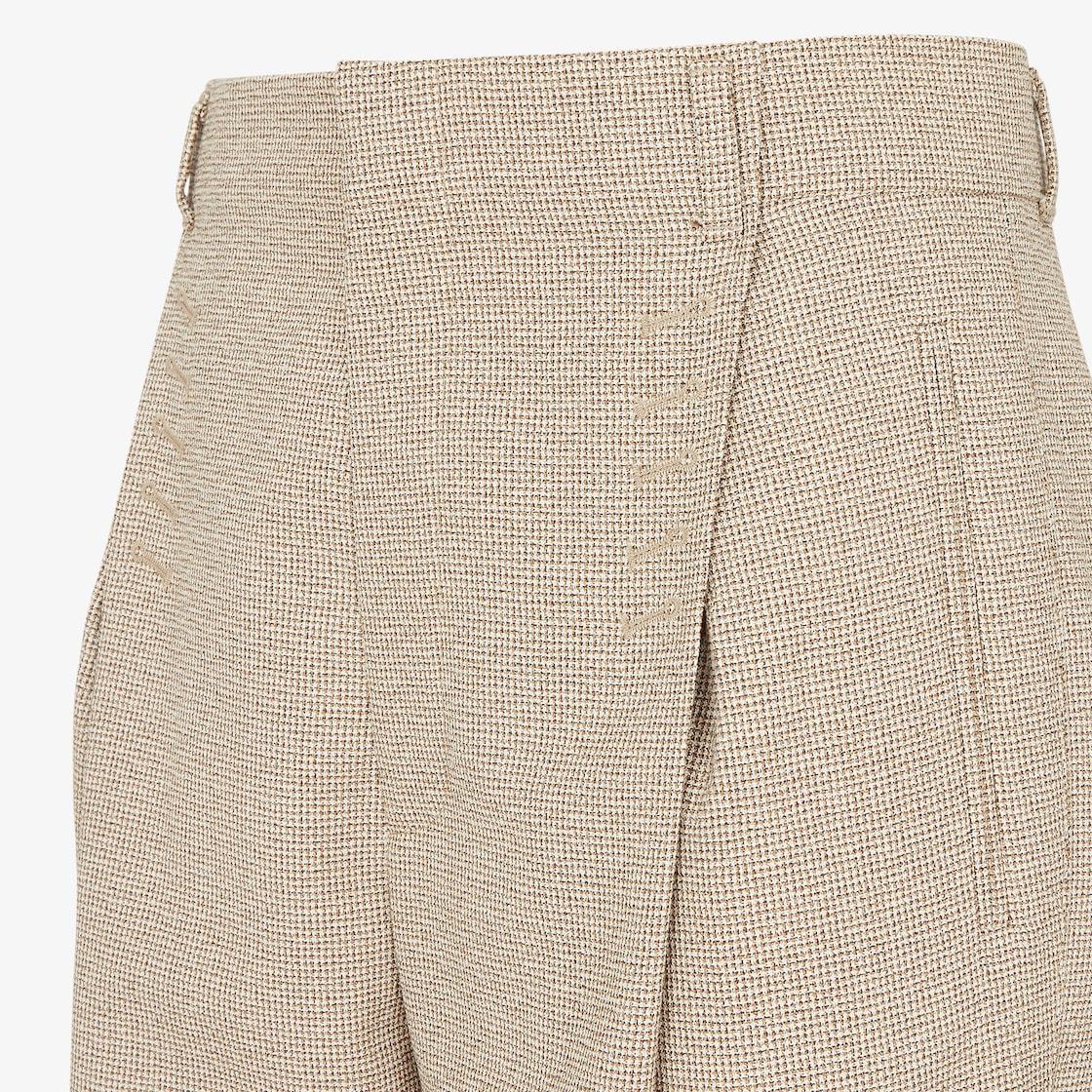 Fendi Wool-blend Cropped Trousers In Nude
