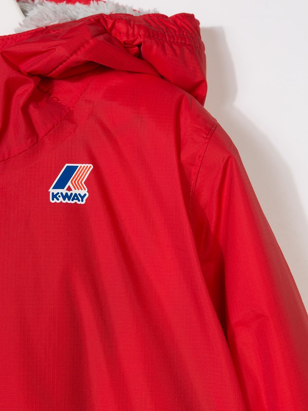 K-way Zipped Hooded Jacket In Red