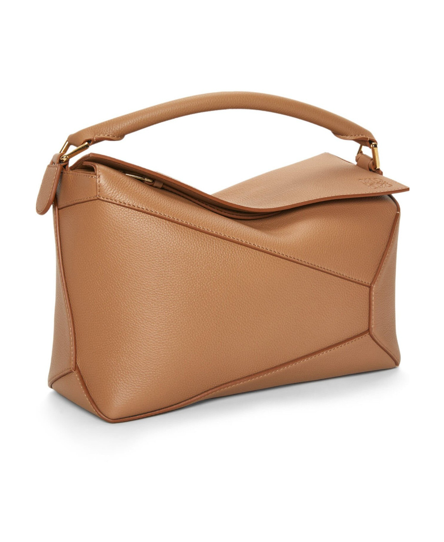 Loewe Puzzle Zipper Shoulder Bag In Brown