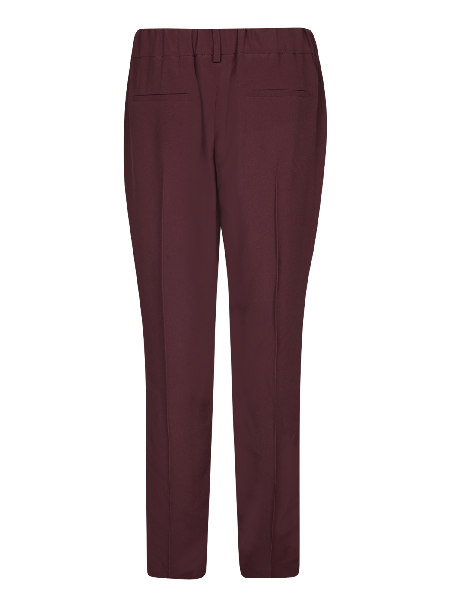 Brunello Cucinelli Bordeaux Elastic Crepe Trousers In Animal Print