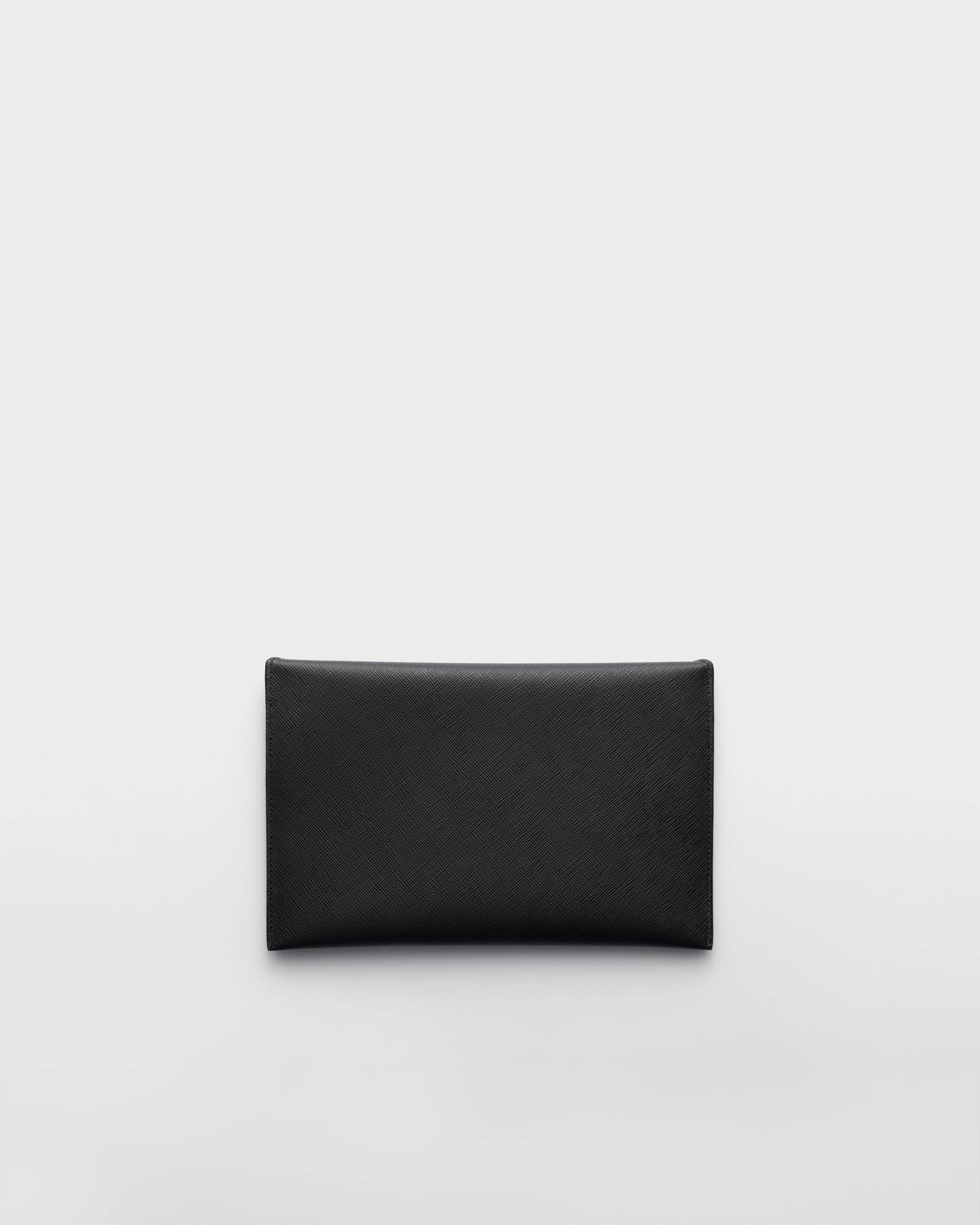 Prada Saffiano Leather Envelope Clutch In Black