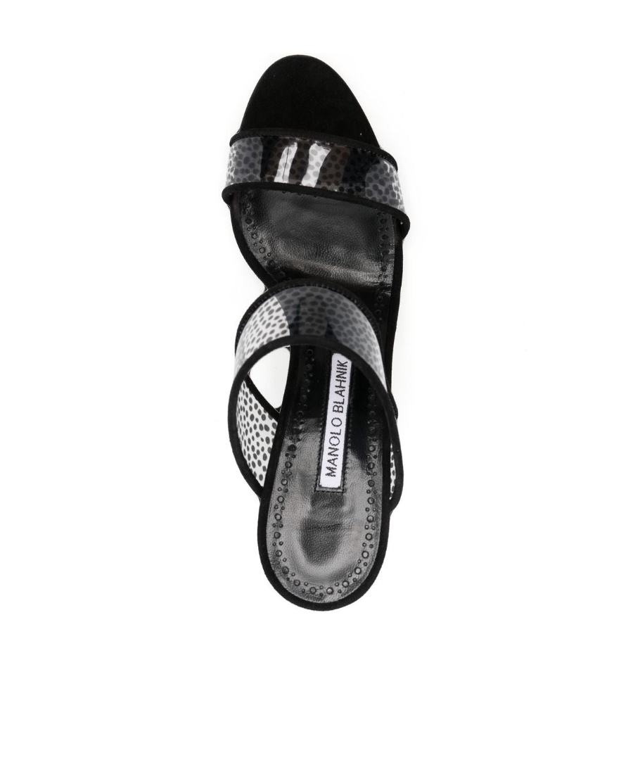 Manolo Blahnik Round Head High-heeled Sandals In Black