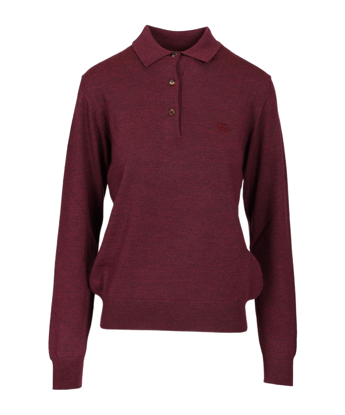 Etro Wool Polo Shirt Knitwear Bordeaux In Burgundy