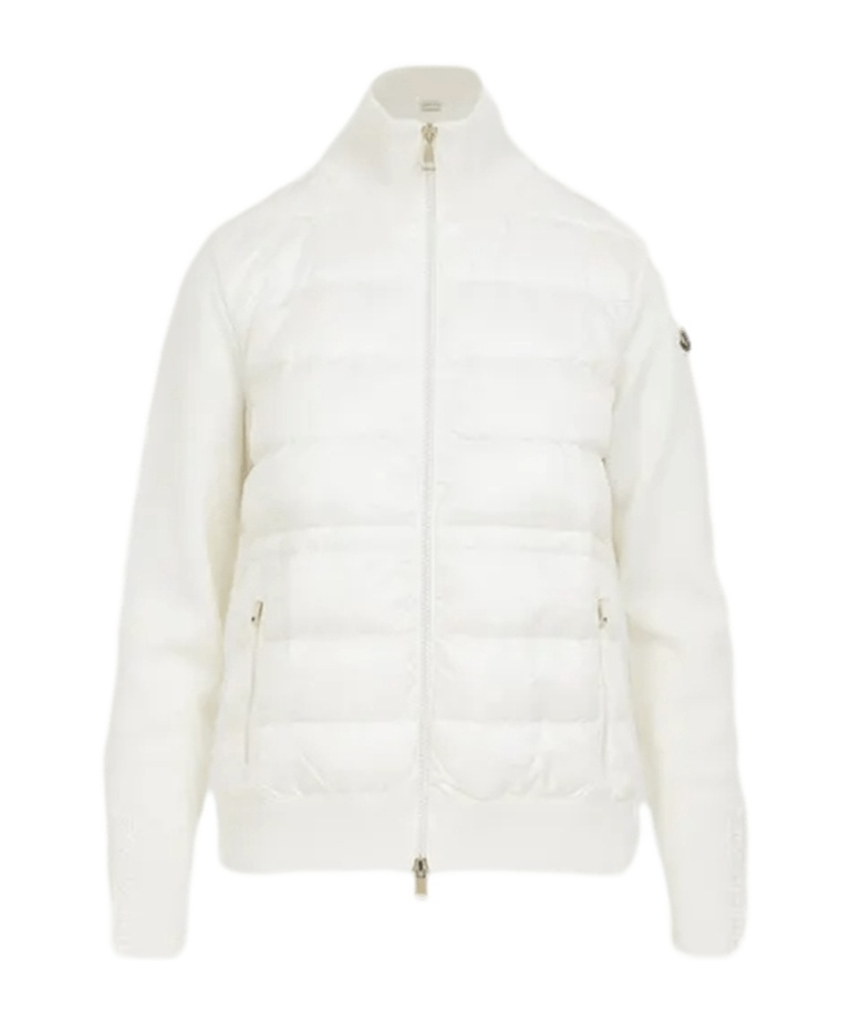 Moncler Wool Zip-up Down Cardigan In White