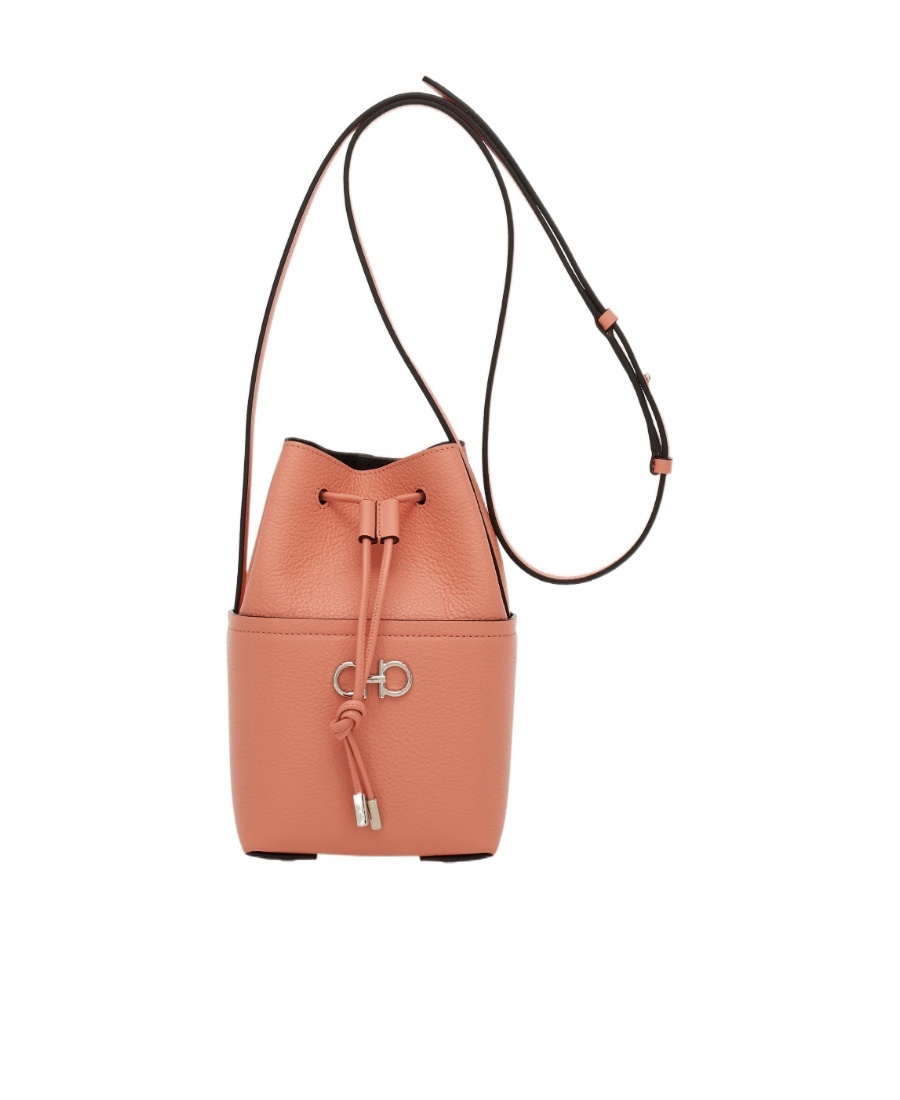 Ferragamo Gancini Bucket Bag In Pink