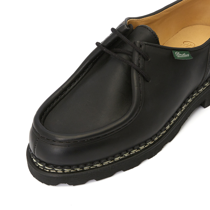 Paraboot Michael Smooth Leather Derbies Shoes In Black