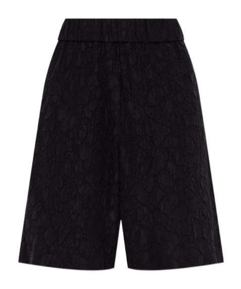Dries Van Noten Textured Embellished Shorts In Black