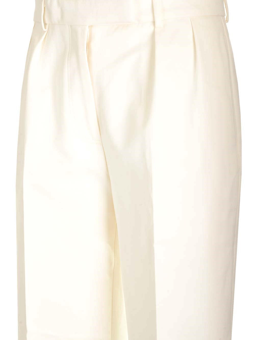Thom Browne Wide-leg Cotton Trousers In White