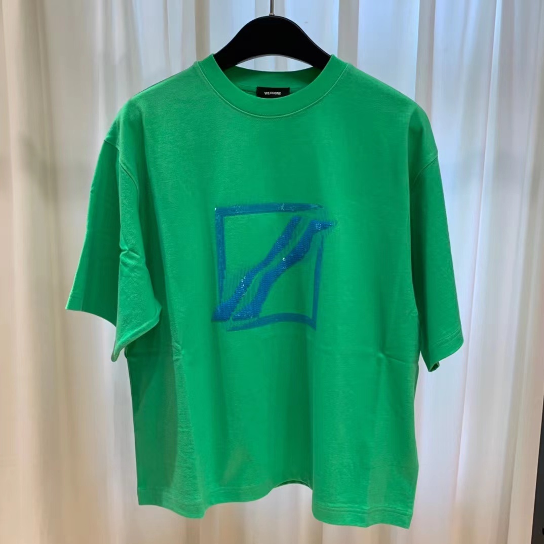 We11 Done Sequin-embellished Oversized T-shirt In Green