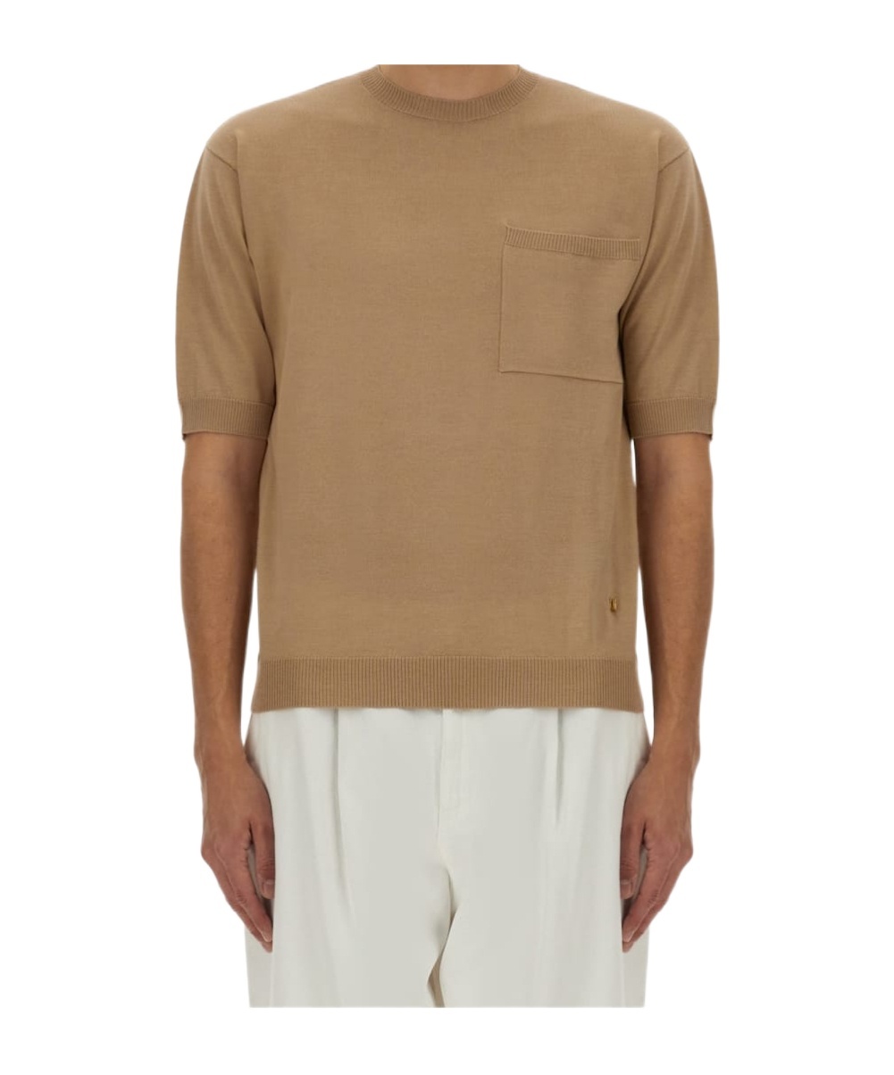 Moschino Couture Beige Wool Silk Sweater In Multi