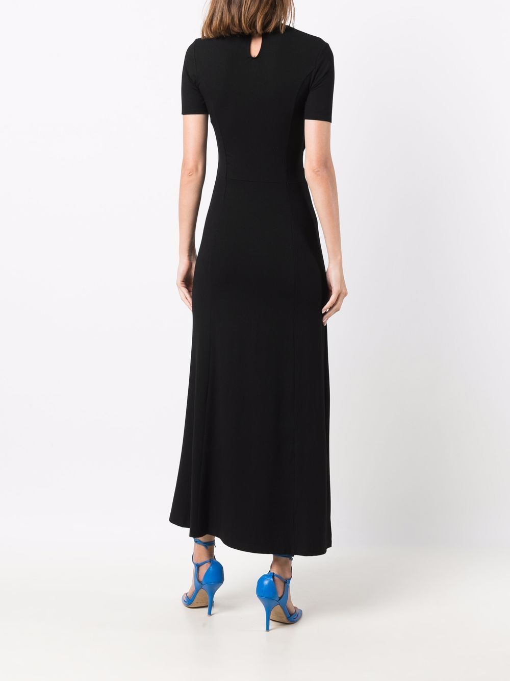 Rabanne Draped Stretch Jersey Maxi Dress In Black