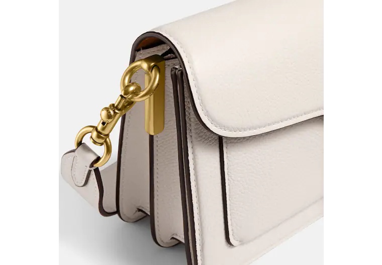 Coach Polished Pebble Leather Tabby Shoulder B In White
