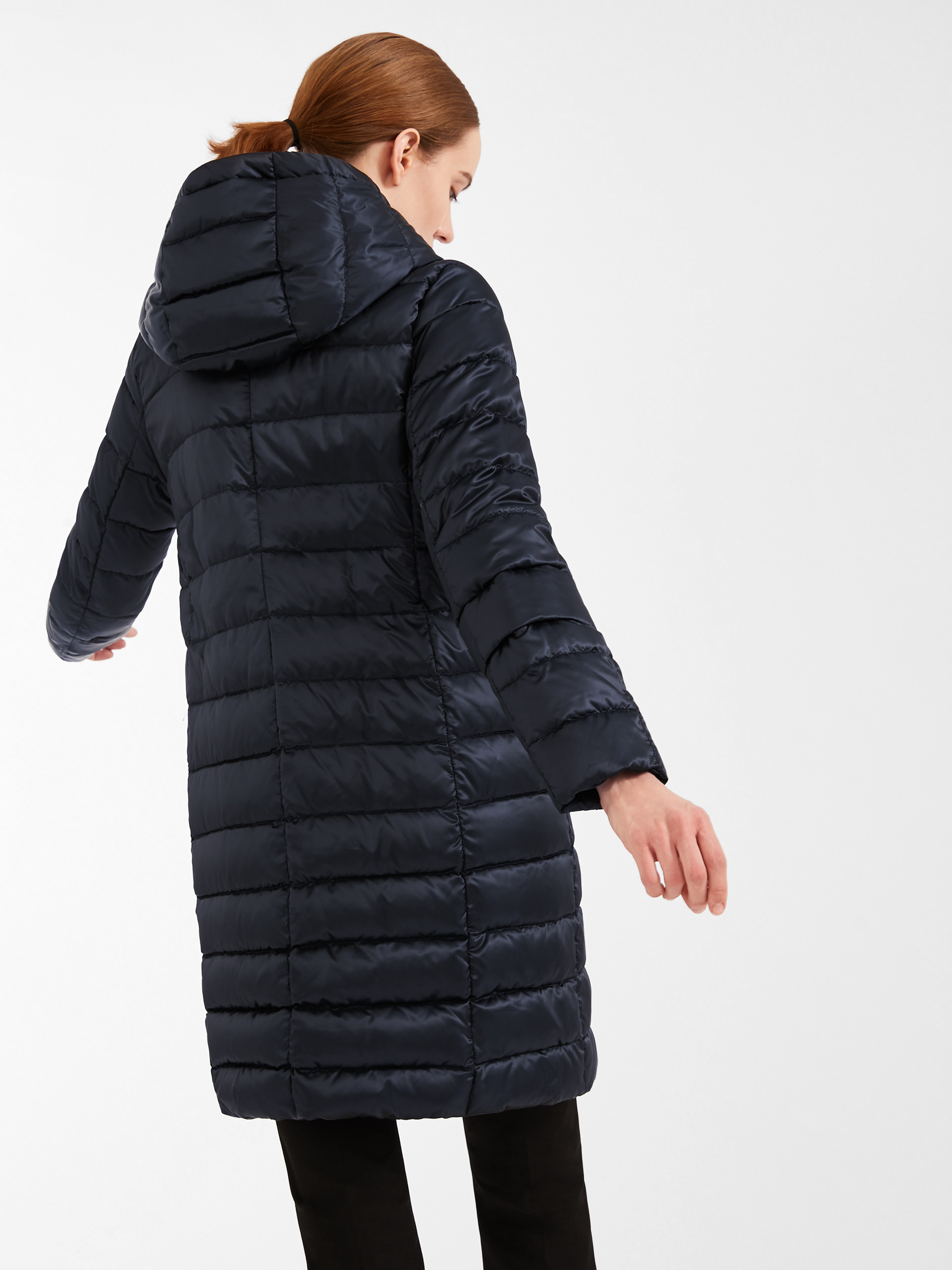 Max Mara Long-sleeved Double-sided Cotton Suit In Black