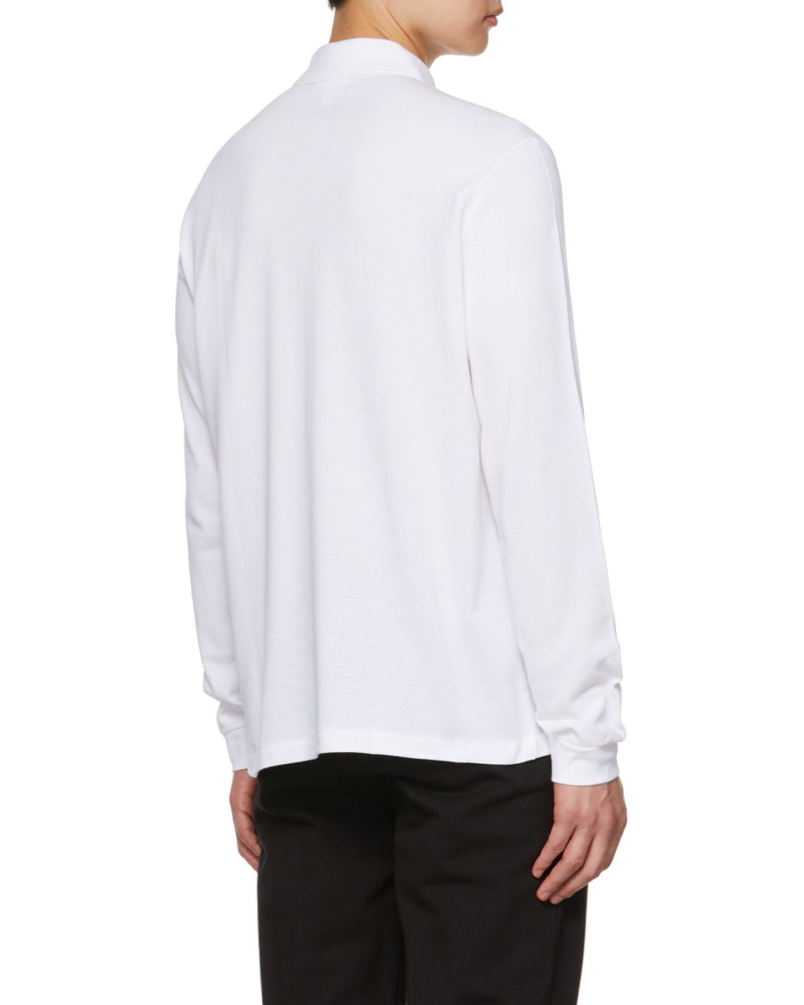 Lacoste Logo Long-sleeved Polo Shirt In White