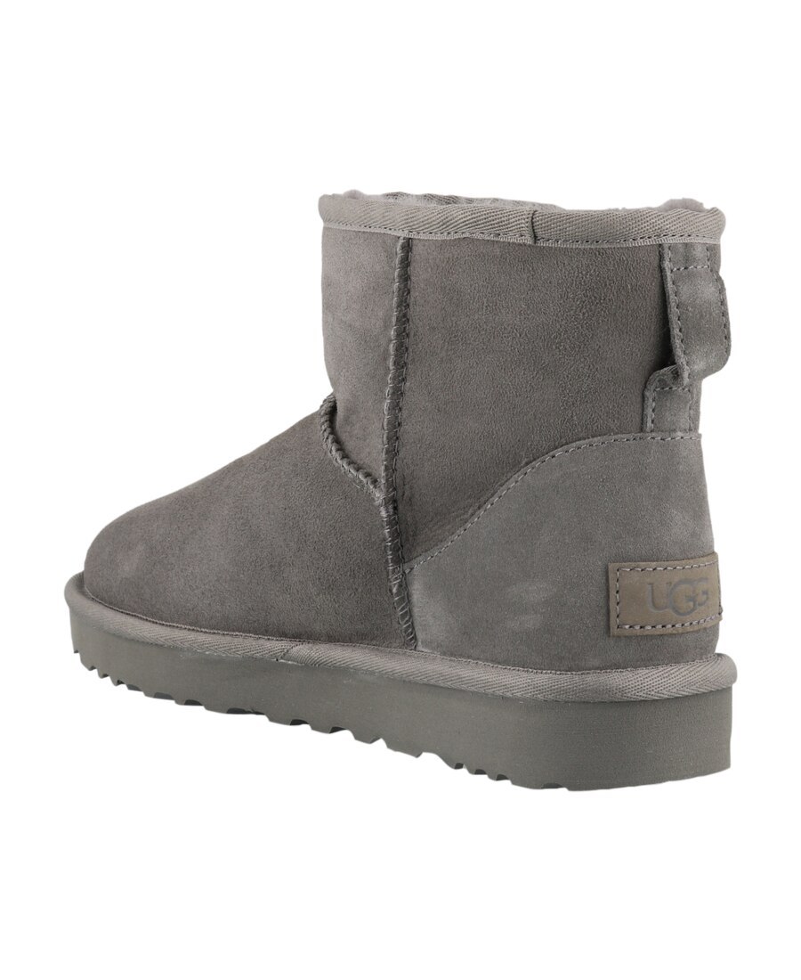 Ugg Classic Mini Ii Suede Boots With Shearling Lining In Gray