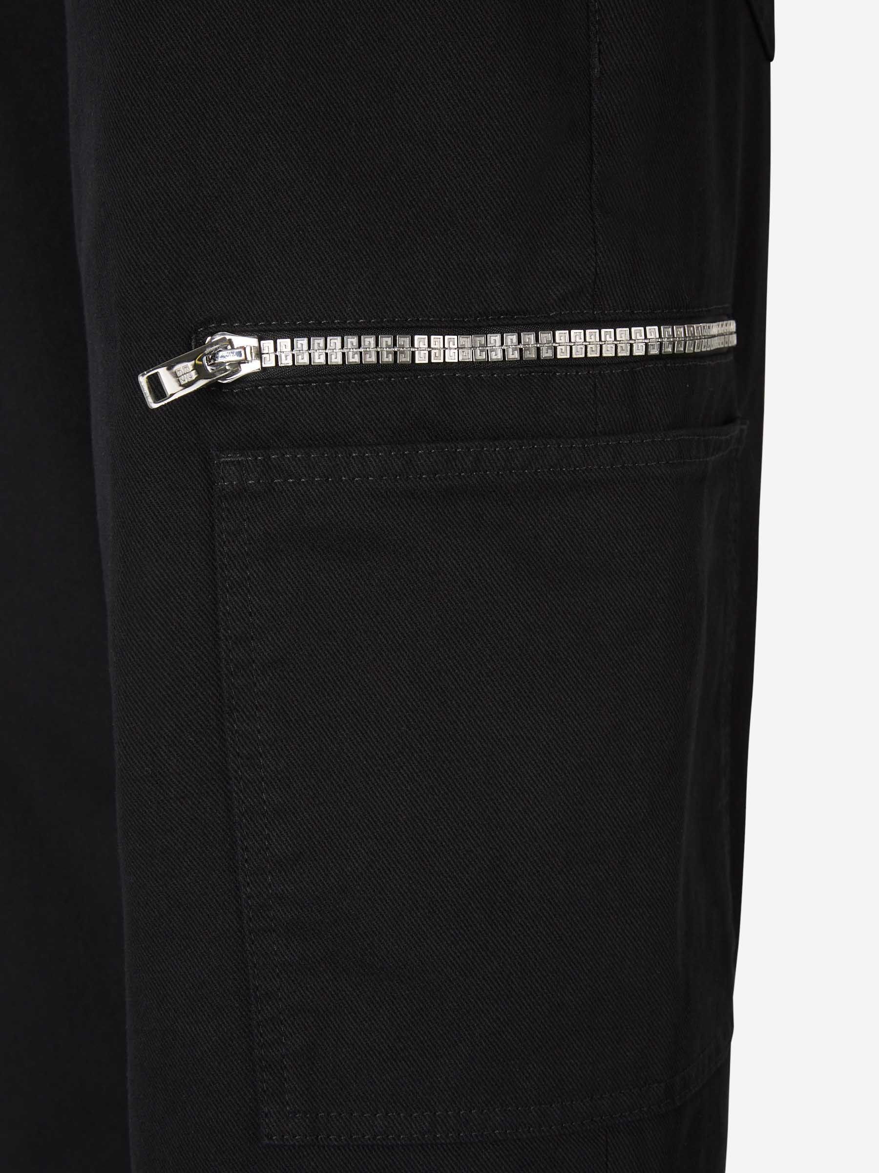 Givenchy Loose Fit Cargo Pants In Denim In Black