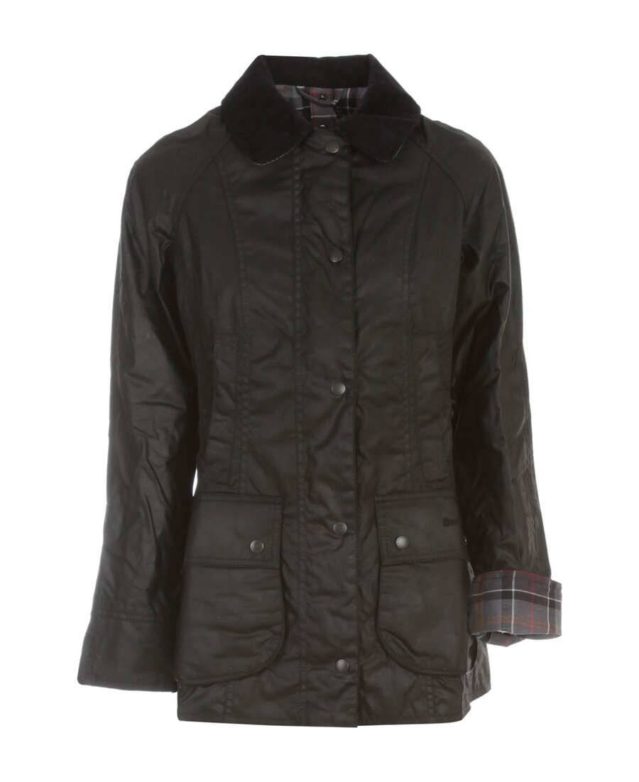 Barbour Collared Button-up Corduroy Jacket In Black