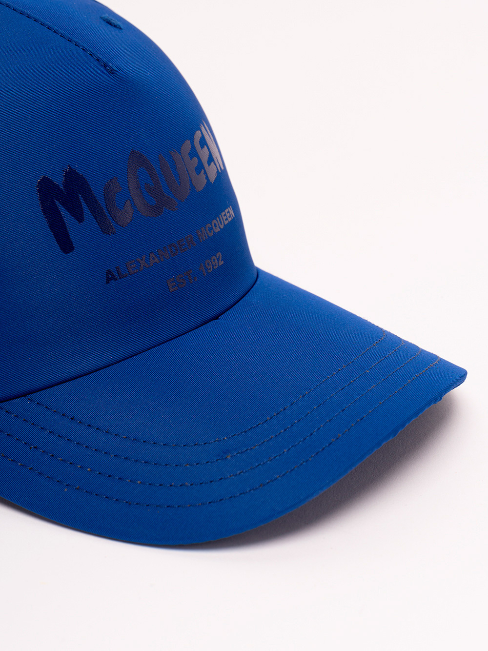 Alexander Mcqueen Graffiti-print Baseball Cap In Blue