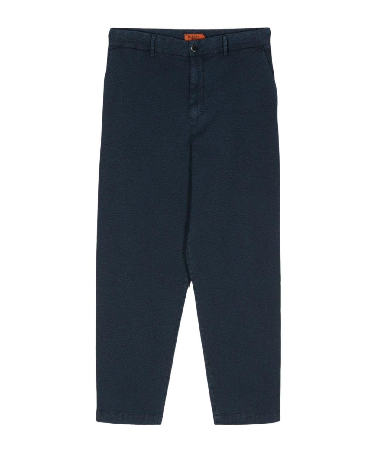 Shop Barena Venezia Textured Tapered Cotton Trousers In Black