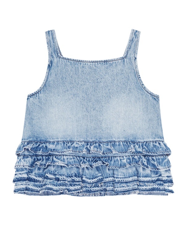 Ganni Ruffle Strap Back Sleeveless Top