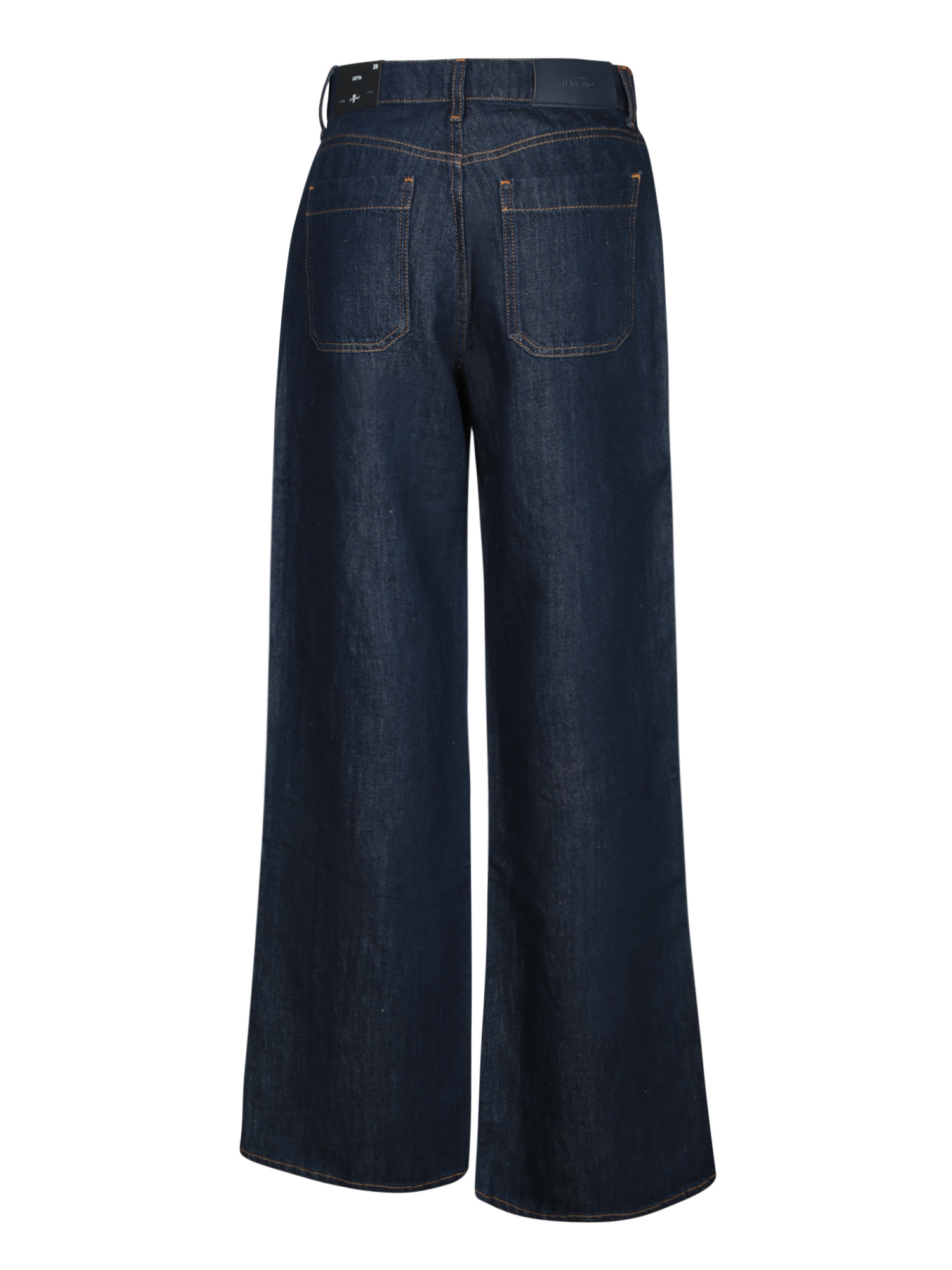 7 For All Mankind High-waisted Wide-leg Jeans With Contrast Stitching In Blue