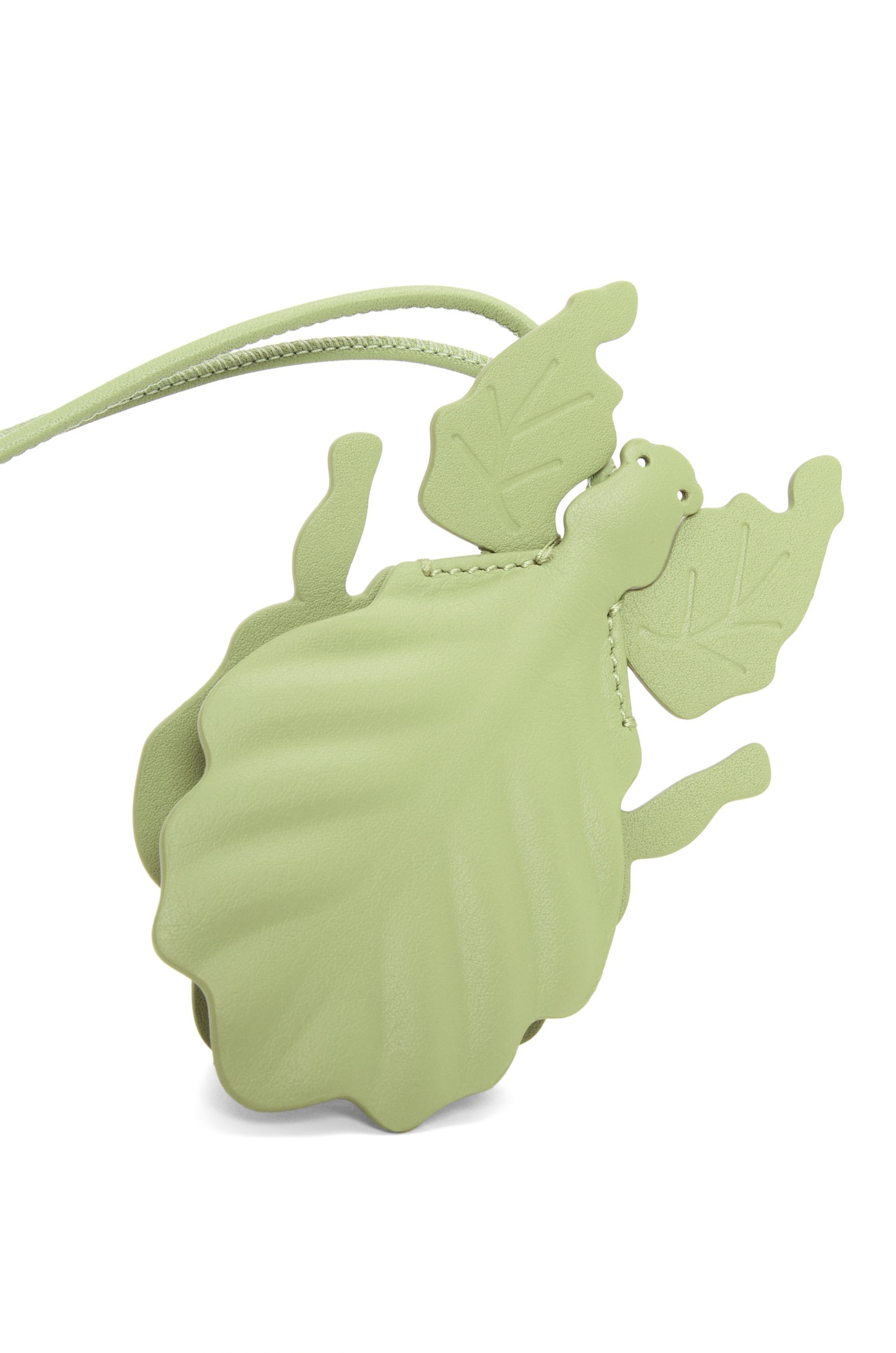 Loewe Classic Calfskin Leaf Insect Key Chain Ornament In Green