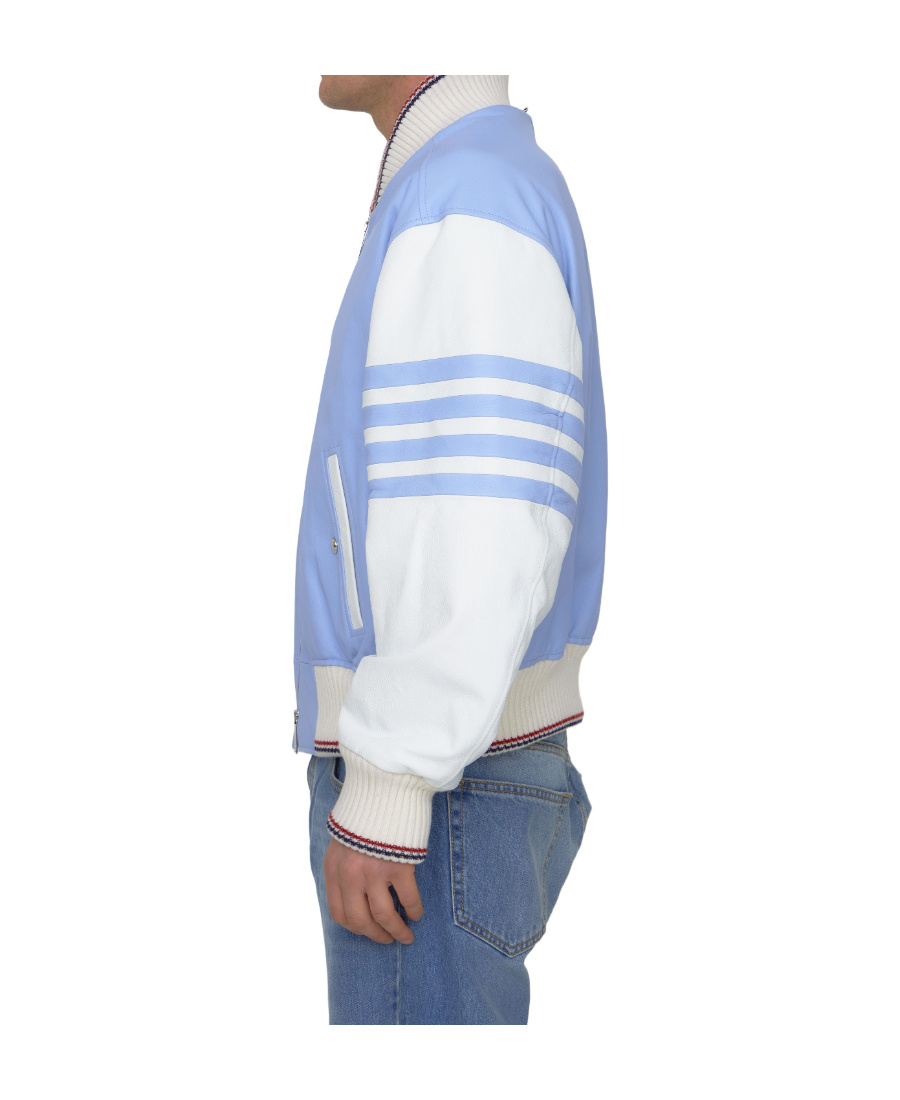 Thom Browne 4 Bar Stripe Bomber Jacket In Blue